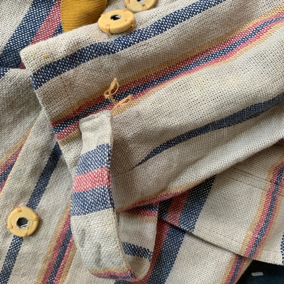 Unisex Tia Cibani Striped Linen/Cotton Jacket, Sz 5/6 - Picture 4 of 10